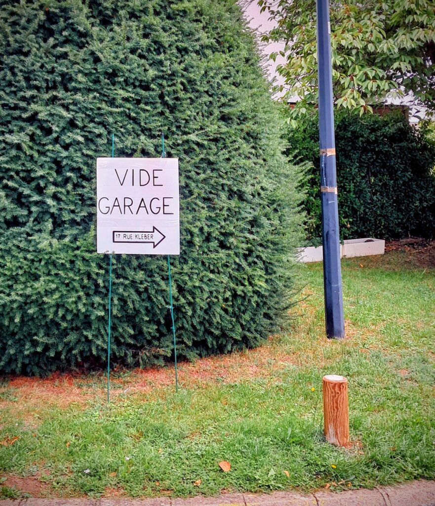 Panneau "vide garage"